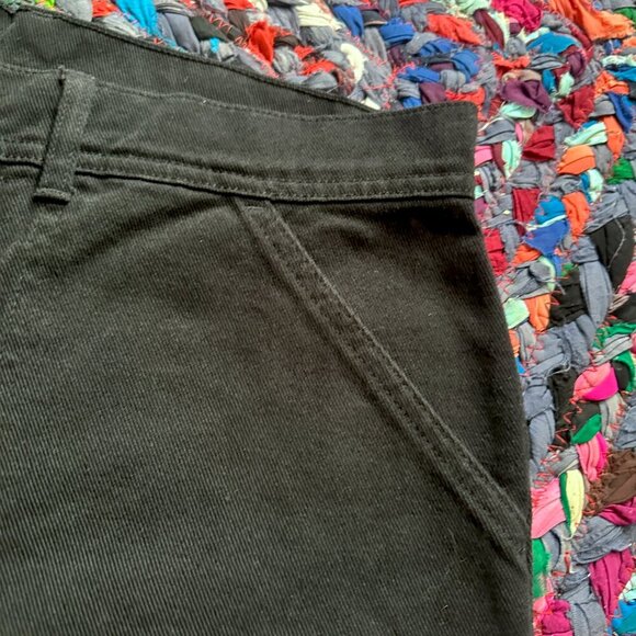 Albam Black Denim Garment Dyed Carpenter Shorts Raw Hem Men's Size 32 Summer - Picture 5 of 15